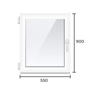 Окно ПВХ Brusbox 60 900x550 2 камерный профиль