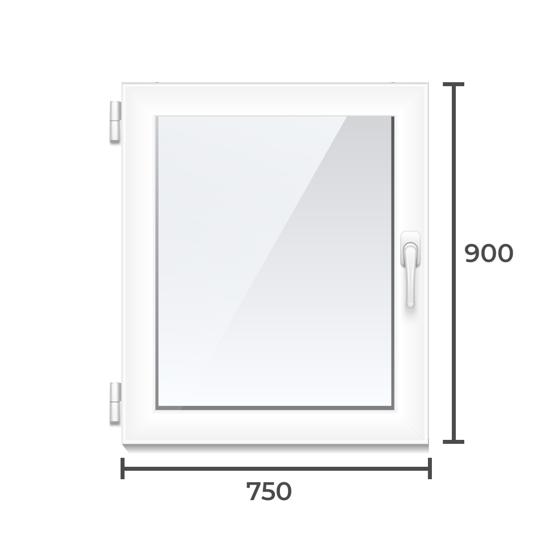 Окно ПВХ Brusbox 60 900×750 2 камерный профиль