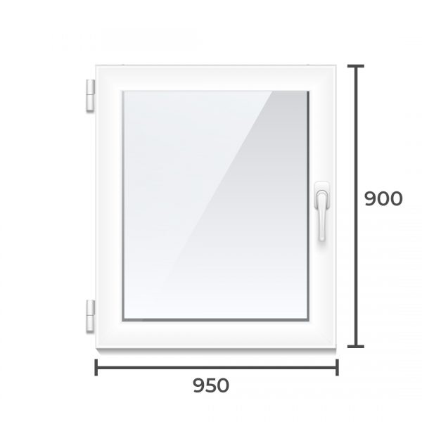 Окно ПВХ Brusbox 60 900x950 2 камерный профиль